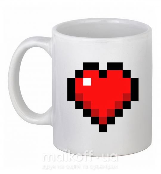 Чашка керамическая Майнкрафт сердце Белый фото