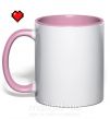 Чашка с цветной ручкой Майнкрафт сердце Нежно розовый фото