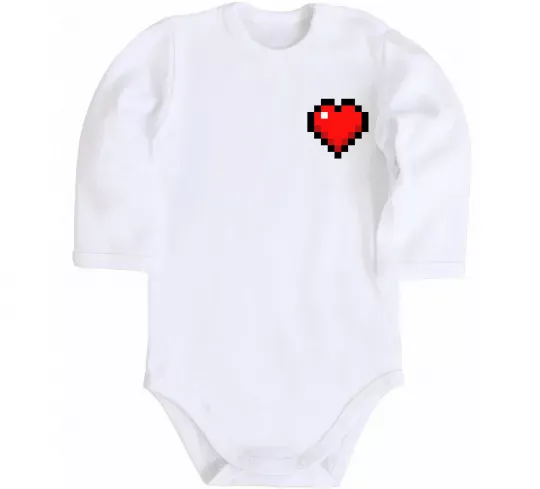 Детский боди Майнкрафт серце Белый фото