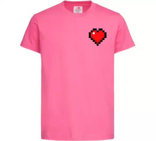 Дитяча футболка Майнкрафт серце Яскраво-рожевий фото