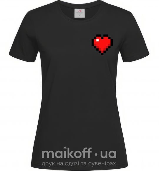 Женская футболка Майнкрафт сердце Черный фото