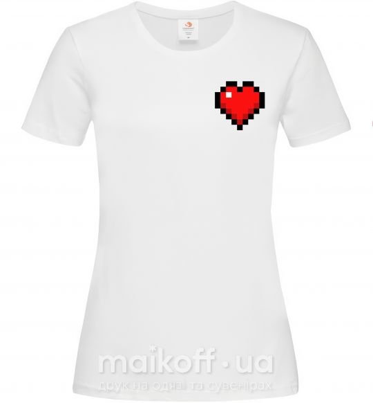 Жіноча футболка Майнкрафт сердце Білий фото