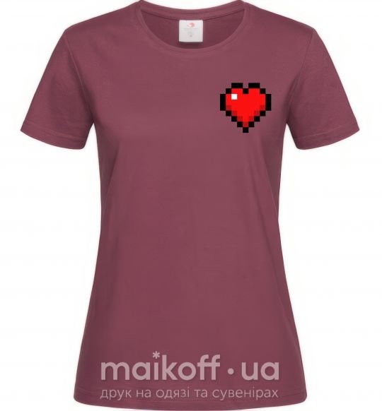 Жіноча футболка Майнкрафт сердце Бордовий фото