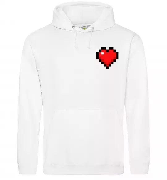 Чоловіча толстовка (худі) Майнкрафт серце Білий фото