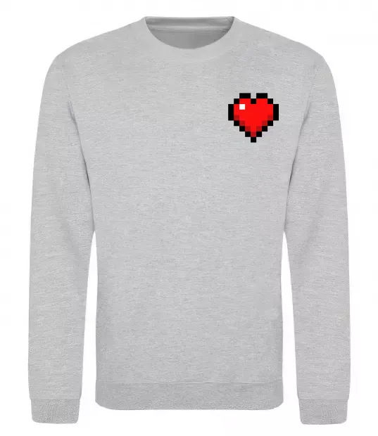 Свитшот Майнкрафт серце Серый меланж фото