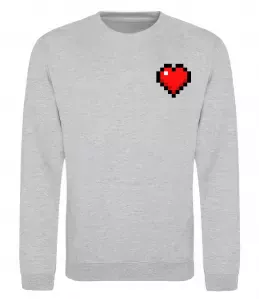 Свитшот Майнкрафт серце Серый меланж фото