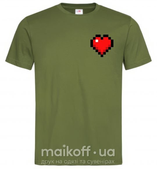 Мужская футболка Майнкрафт сердце Оливковый фото