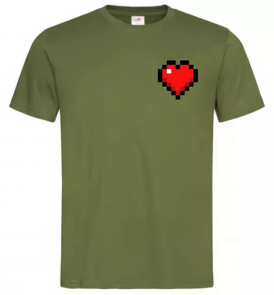 Чоловіча футболка Майнкрафт серце Оливковий фото