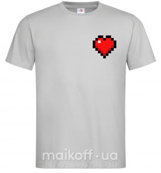 Мужская футболка Майнкрафт сердце Серый фото