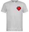 Мужская футболка Майнкрафт сердце Серый фото