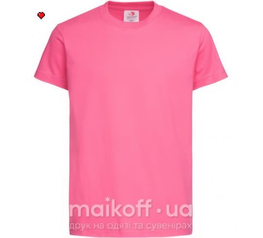 Детская футболка Майнкрафт сердце Ярко-розовый фото
