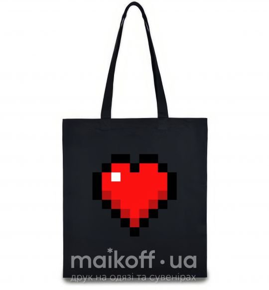 Еко-сумка Майнкрафт сердце Чорний фото