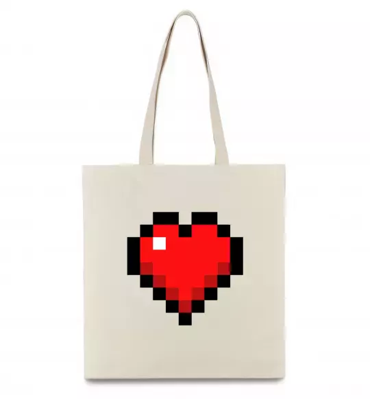 Еко-сумка Майнкрафт серце Бежевий фото