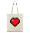 Еко-сумка Майнкрафт сердце Бежевий фото