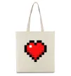 Еко-сумка Майнкрафт серце Бежевий Еко-сумка Майнкрафт серце Бежевий фото