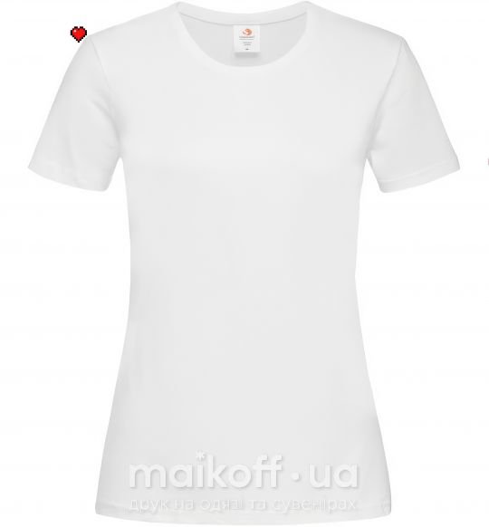 Женская футболка Майнкрафт сердце Белый фото
