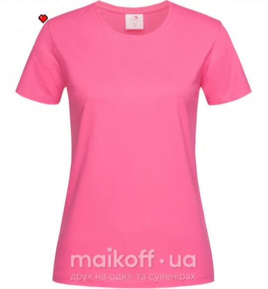 Жіноча футболка Майнкрафт сердце Яскраво-рожевий фото