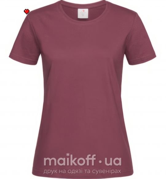 Женская футболка Майнкрафт сердце Бордовый фото