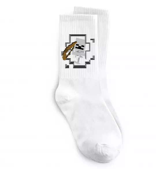 Носки Майнкрафт скелет в печері Белый фото