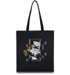 Еко-сумка Майнкрафт скелет в печері Чорний фото
