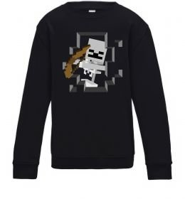 Дитячий світшот Майнкрафт скелет в печері Дитячий світшот Майнкрафт скелет в печері