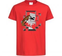 Детская футболка Майнкрафт скелет в печері