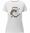Жіноча преміум футболка Майнкрафт скелет в печері Білий фото