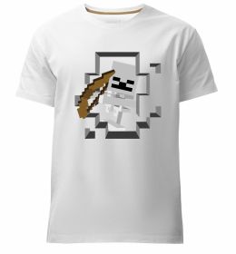 Мужская премиум футболка Майнкрафт скелет в печері