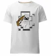 Чоловіча преміум футболка Майнкрафт скелет в печері Білий фото