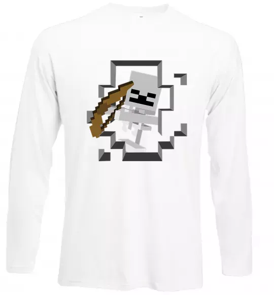 Лонгслив Майнкрафт скелет в печері Белый фото