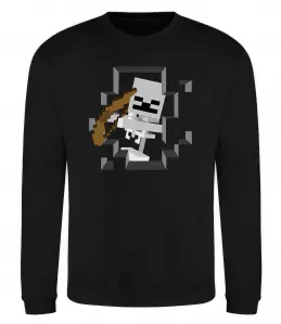 Свитшот Майнкрафт скелет в печері Черный фото