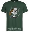 Мужская футболка Майнкрафт скелет в пещере Темно-зеленый фото