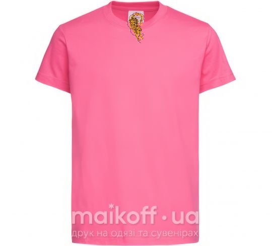 Детская футболка Тигр в лампочках Ярко-розовый фото