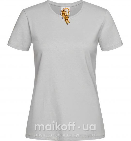 Жіноча футболка Тигр в лампочках Сірий фото