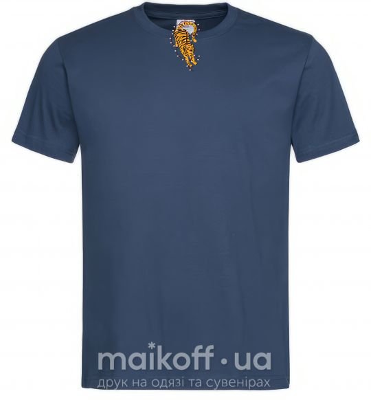 Чоловіча футболка Тигр в лампочках Темно-синій фото