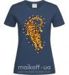 Женская футболка Тигр в лампочках Темно-синий фото