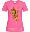 Женская футболка Тигр в лампочках Ярко-розовый фото