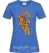 Женская футболка Тигр в лампочках Ярко-синий фото