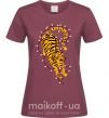 Жіноча футболка Тигр в лампочках Бордовий фото