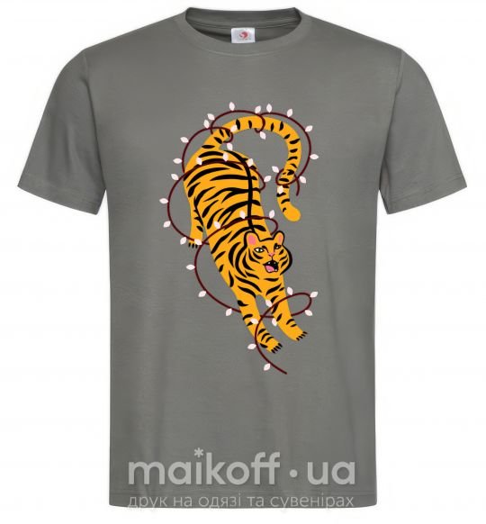 Чоловіча футболка Тигр в лампочках Графіт фото