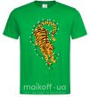 Мужская футболка Тигр в лампочках Зеленый фото