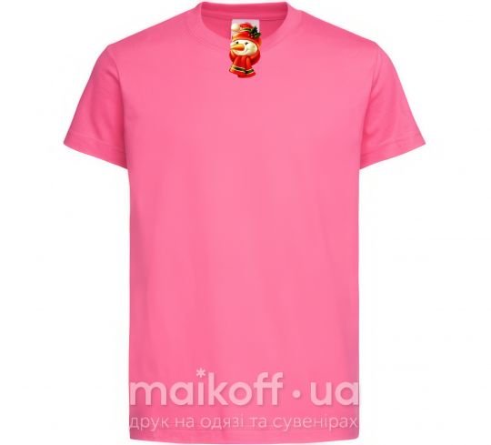 Дитяча футболка Снеговик новогодний Яскраво-рожевий фото