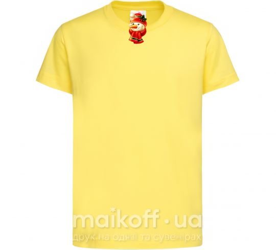 Детская футболка Снеговик новогодний Лимонный фото