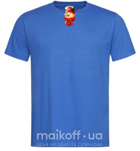 Мужская футболка Снеговик новогодний Ярко-синий фото