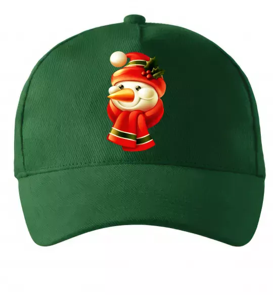 Кепка Сніговик новорічний Темно-зеленый фото