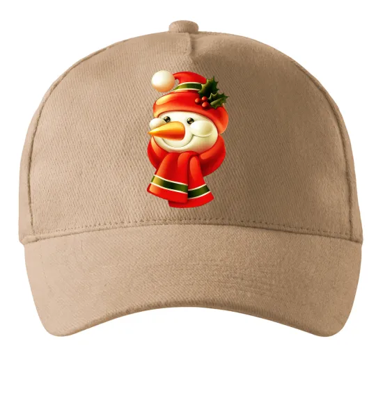 Кепка Сніговик новорічний Пісочний фото