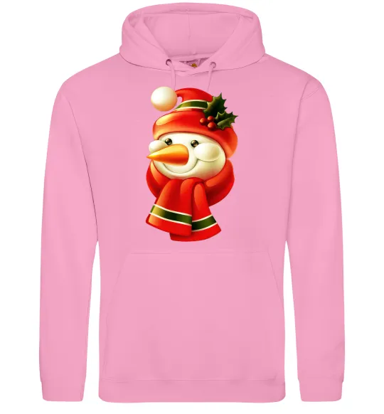 Мужская толстовка (худи) Сніговик новорічний Розовый фото