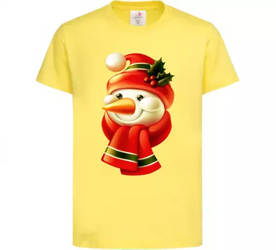 Дитяча футболка Сніговик новорічний Лимонний фото