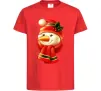 Дитяча футболка Сніговик новорічний Червоний фото