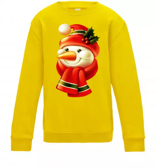 Дитячий світшот Сніговик новорічний Сонячно жовтий фото